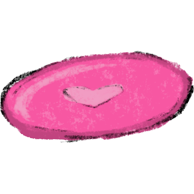 round pink mouse pad with a lighter pink heart design